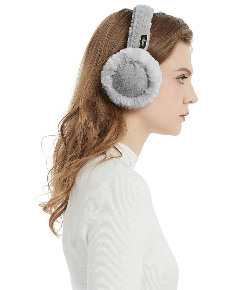 Aurya Ear Muffs - Classic Unisex Ear Warmer Winter Outdoor Earmuffs for Women (Standard, Gray) - Image 5